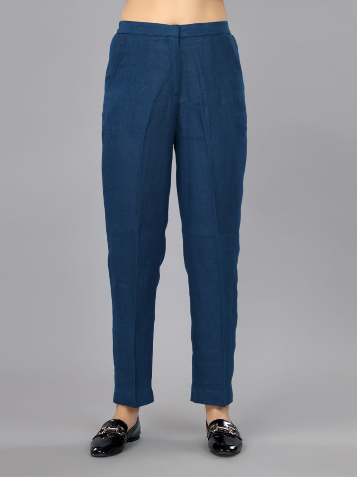 Indigo Linen Trouser Pants