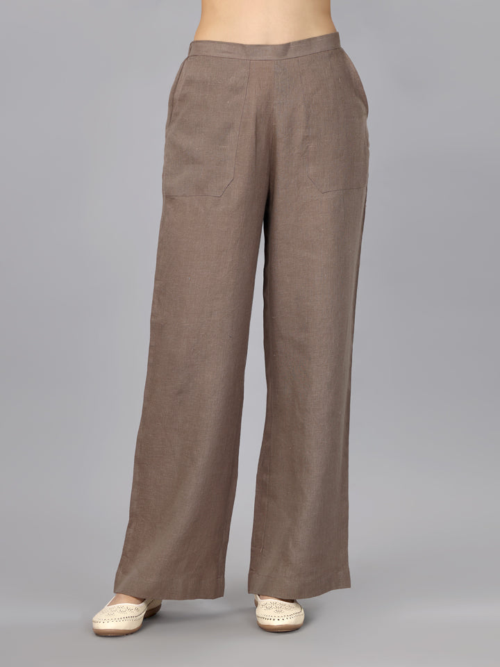 Mocha Mousse Linen Relaxed Pants
