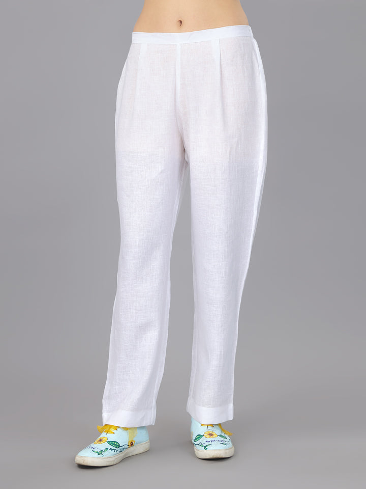 Frost White Linen Pyjama Pants