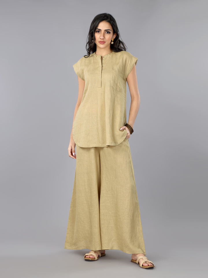 Biscoff Linen Top & Palazzo Set