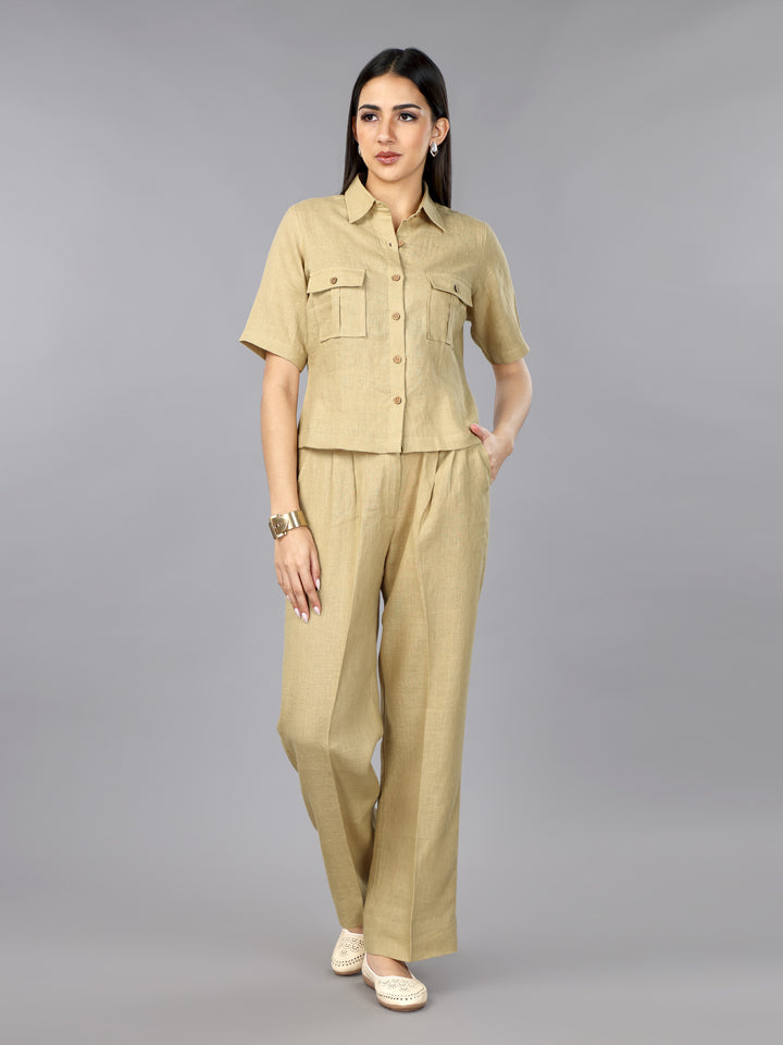 Biscoff Linen Shirt & Pant Set
