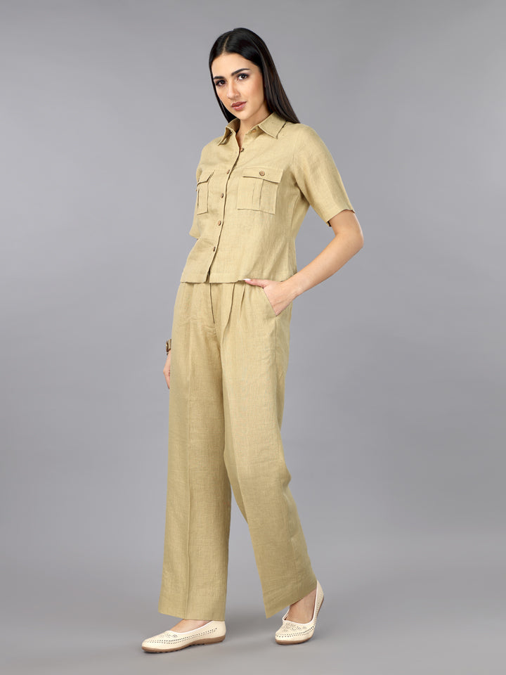 Biscoff Linen Shirt & Pant Set