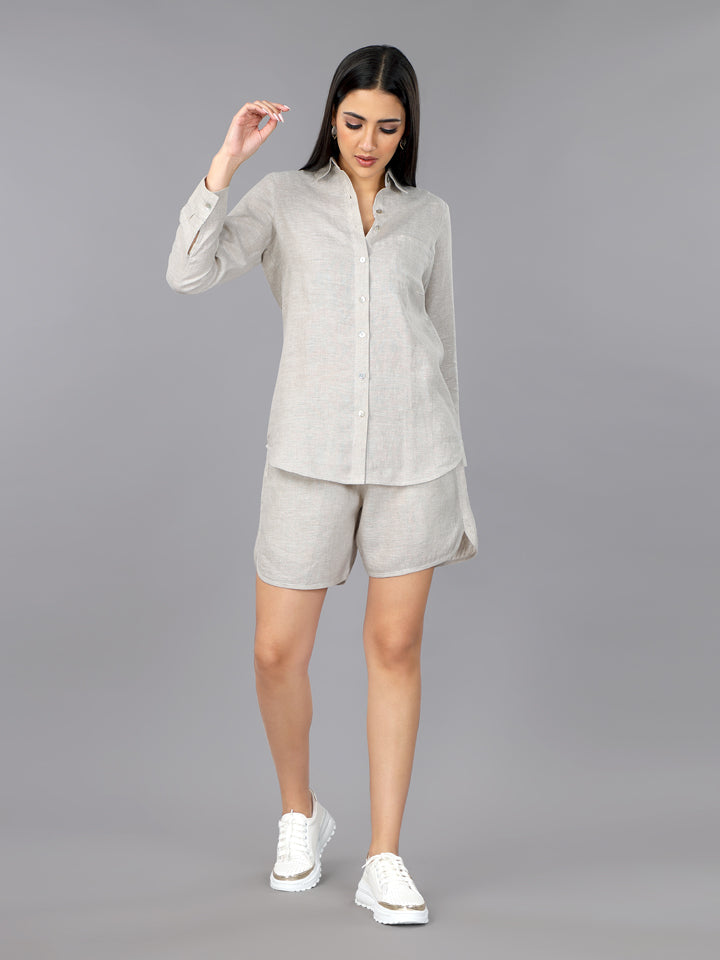 Natural Linen Shorts