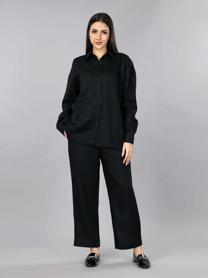 Pitch Back Linen Oversized Shirt