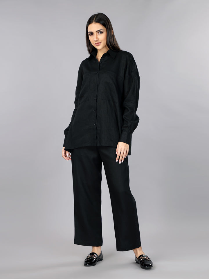 Pitch Back Linen Oversized Shirt