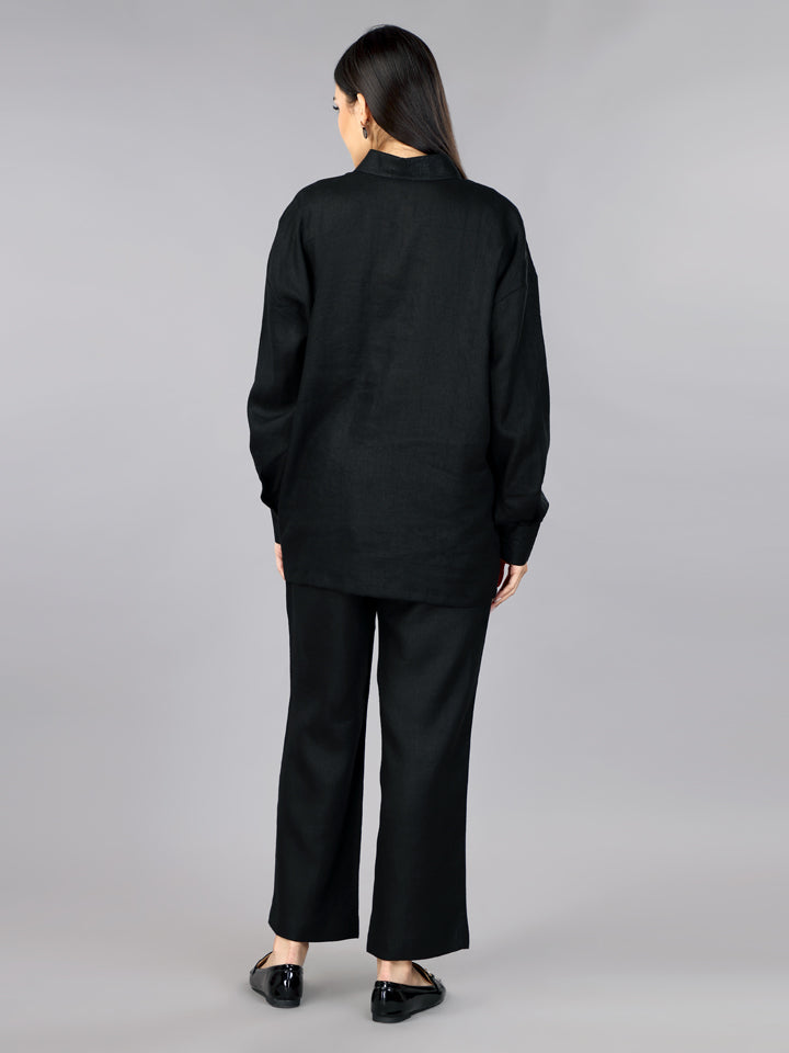 Pitch Back Linen Oversized Shirt