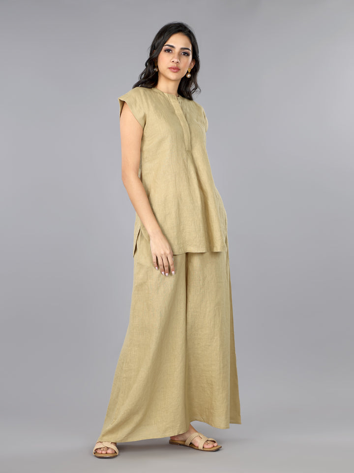Biscoff Linen Top & Palazzo Set