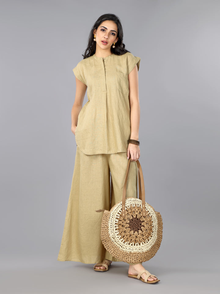 Biscoff Linen Top & Palazzo Set