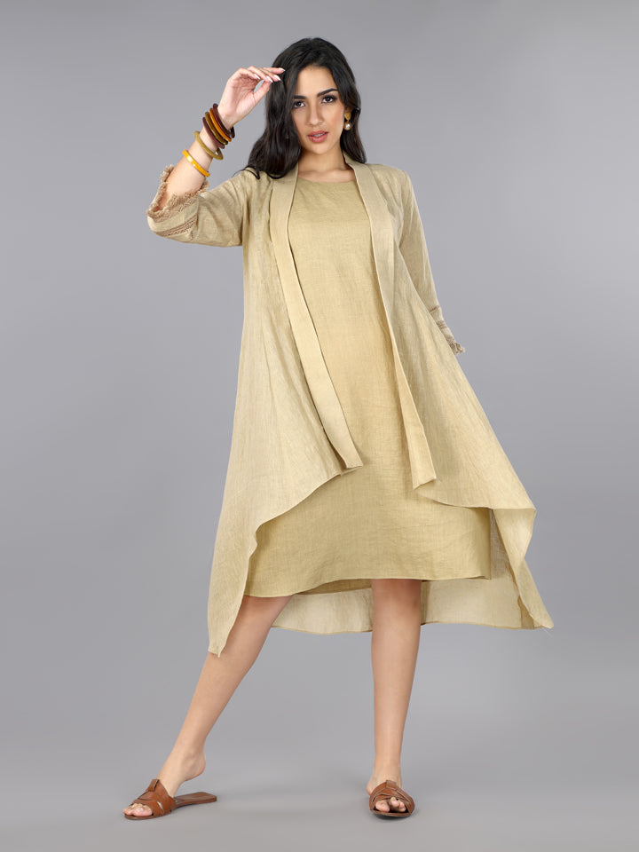 Biscoff Linen Jacket Dress Gothilo Biscoff Linen Jacket Dress Gothilo