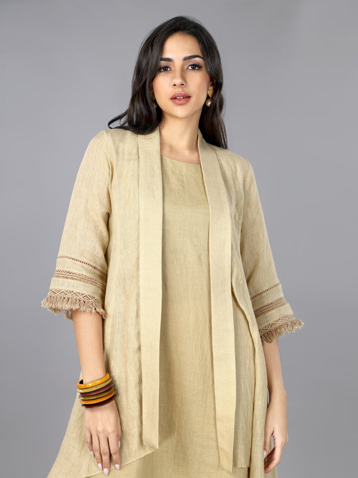 Biscoff Linen Jacket Dress