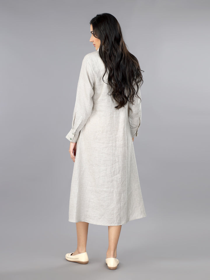 Natural Linen Shirt Dress