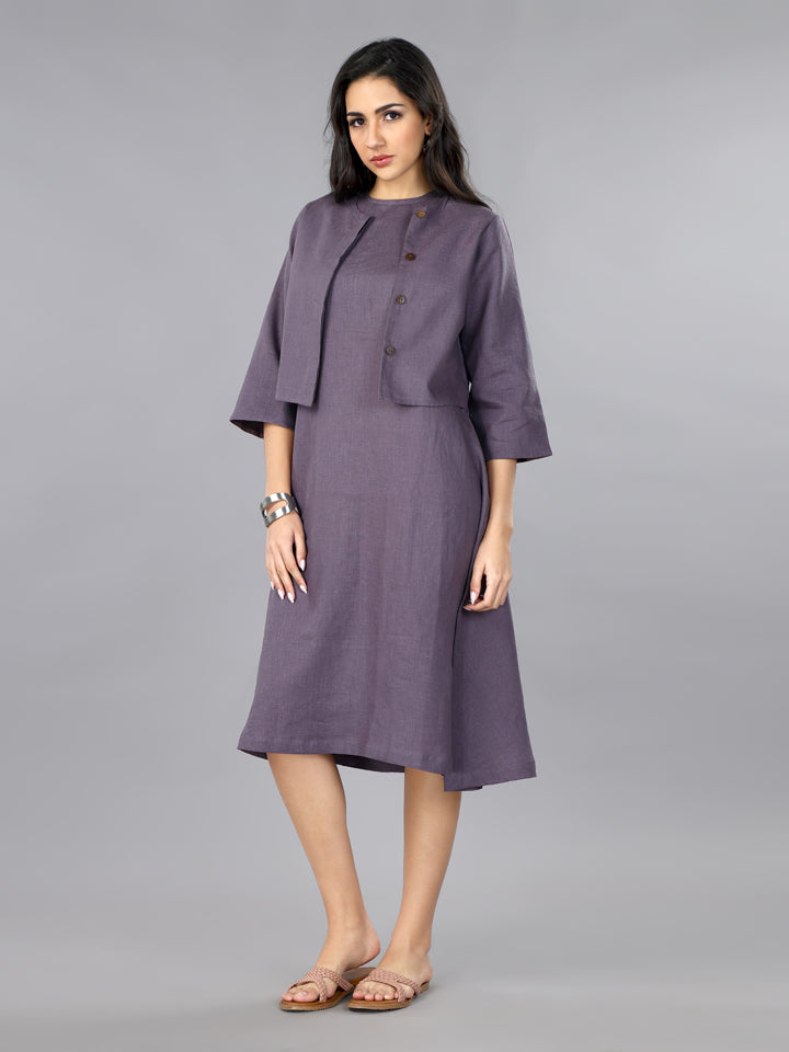 Berry Purple Linen Jacket Dress Gothilo Berry Purple Linen Jacket Dress Gothilo