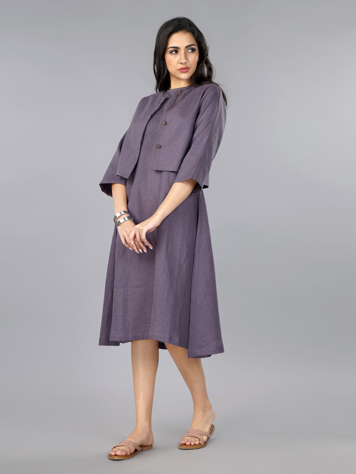 Berry Purple Linen Jacket Dress – Gothilo Berry Purple Linen Jacket Dress – Gothilo