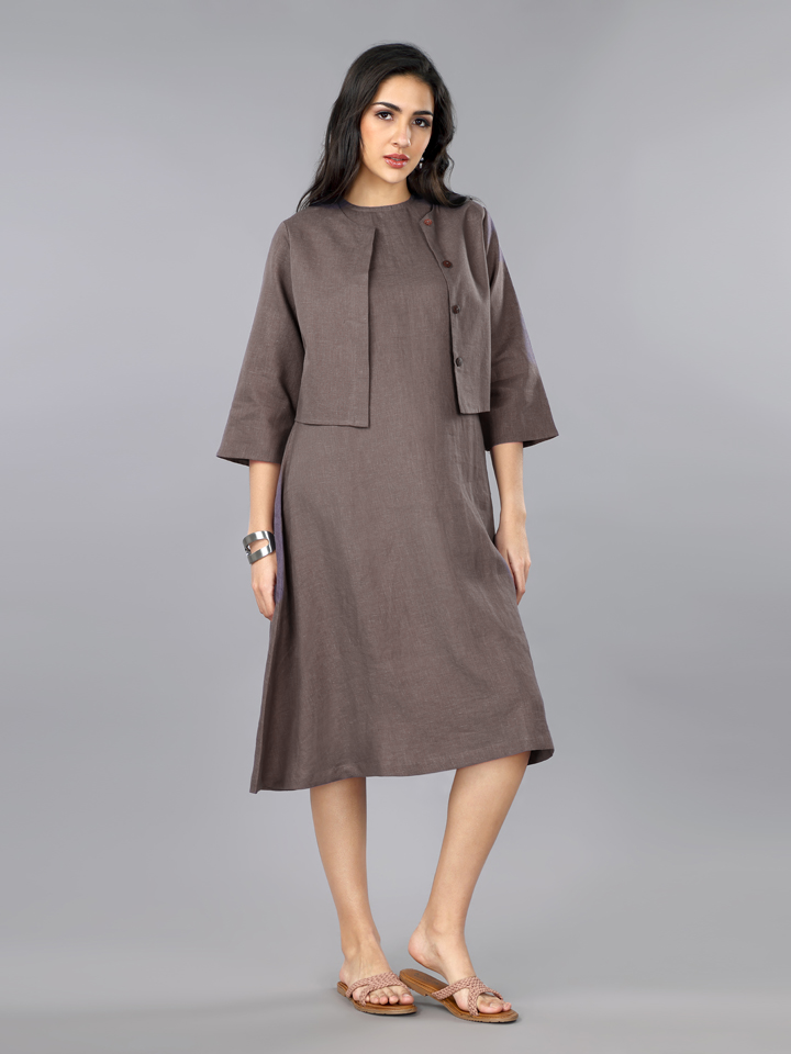 Berry Purple Linen Jacket Dress Gothilo Berry Purple Linen Jacket Dress Gothilo