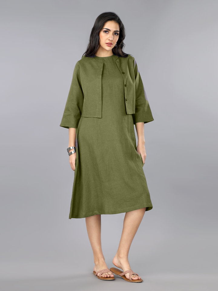 linen jacket dress Tawni Linen Dress White / Medium