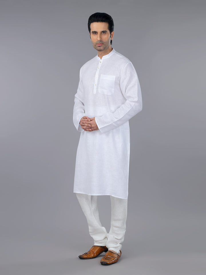 Frost White Linen Classic Kurta Set