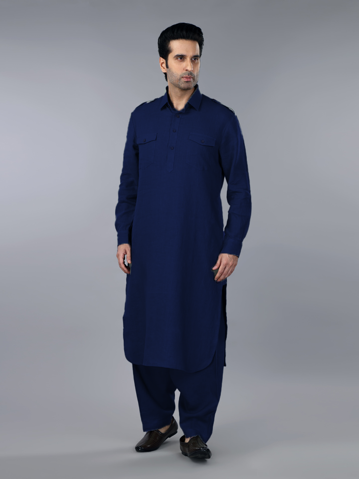 Sage Green Linen Pathani Suit