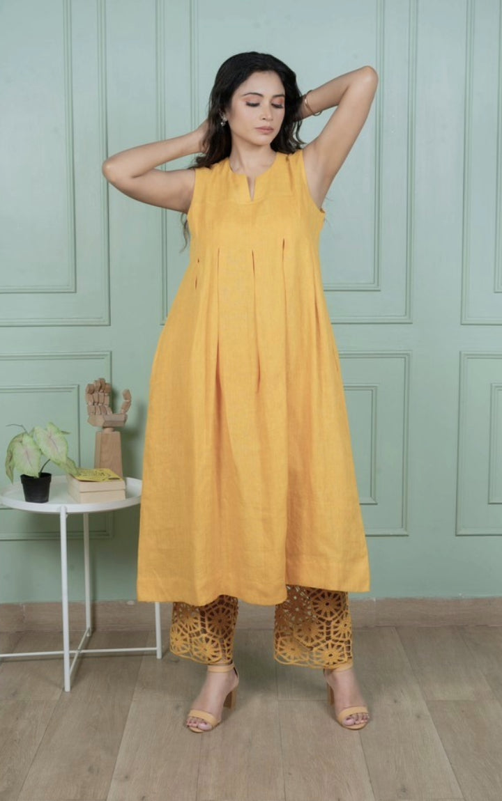 Sunflower Linen Kurta Set
