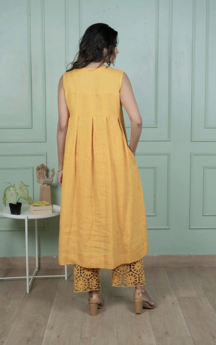 Sunflower Linen Kurta Set