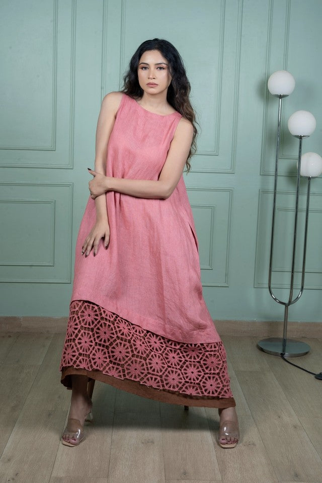 Gulabi Linen Long Dress