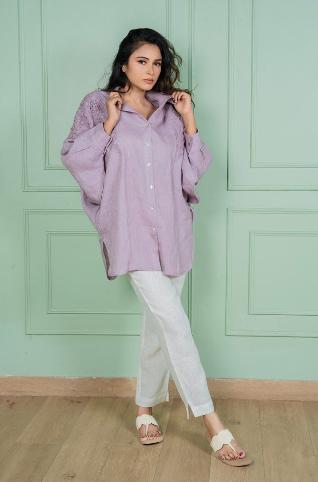 Orchid Oversize Linen Shirt & Pant Set