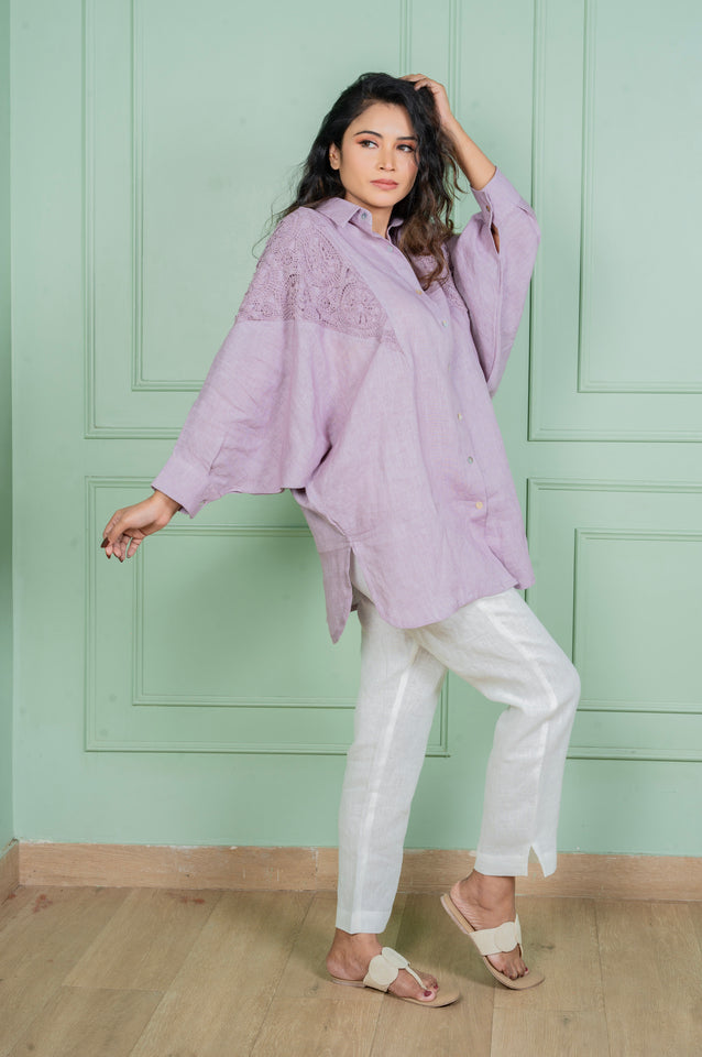 Orchid Oversize Linen Shirt & Pant Set