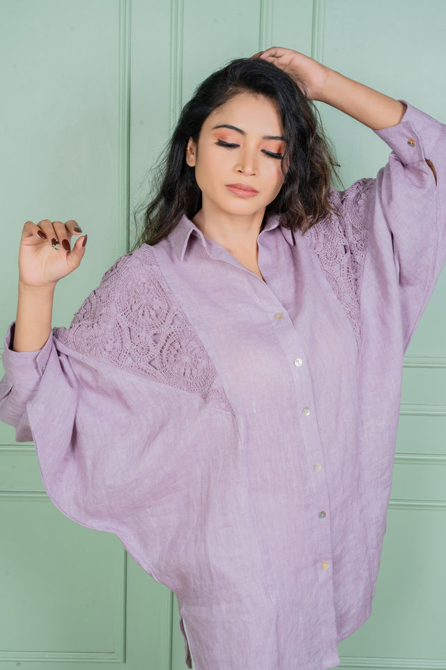 Orchid Oversize Linen Shirt & Pant Set
