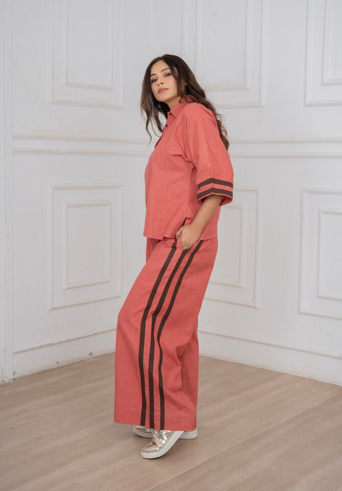 Woodrose Brown Linen Coord Set
