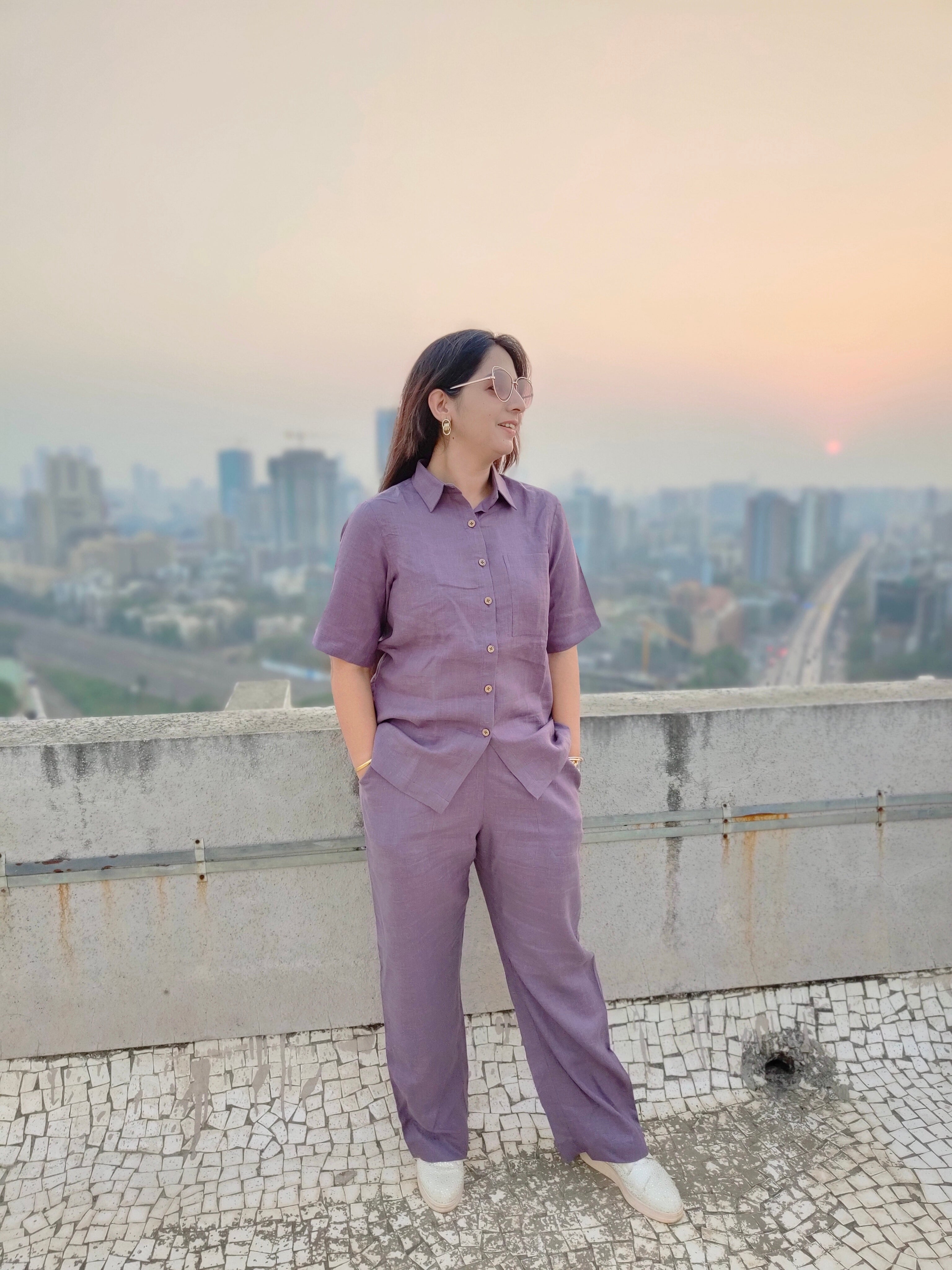 Mocha Mousse Linen Shirt & Pant Set