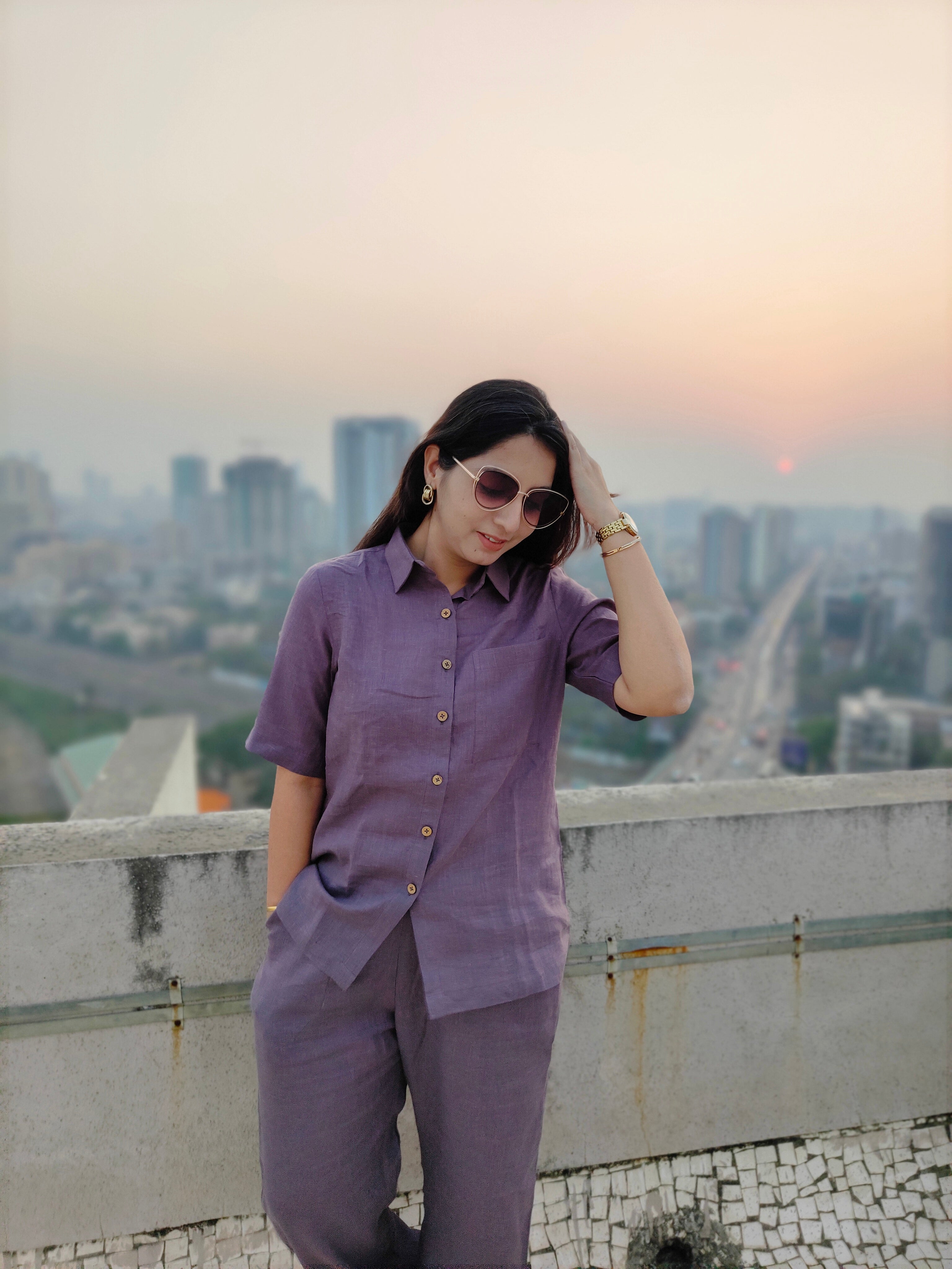 Mocha Mousse Linen Shirt & Pant Set