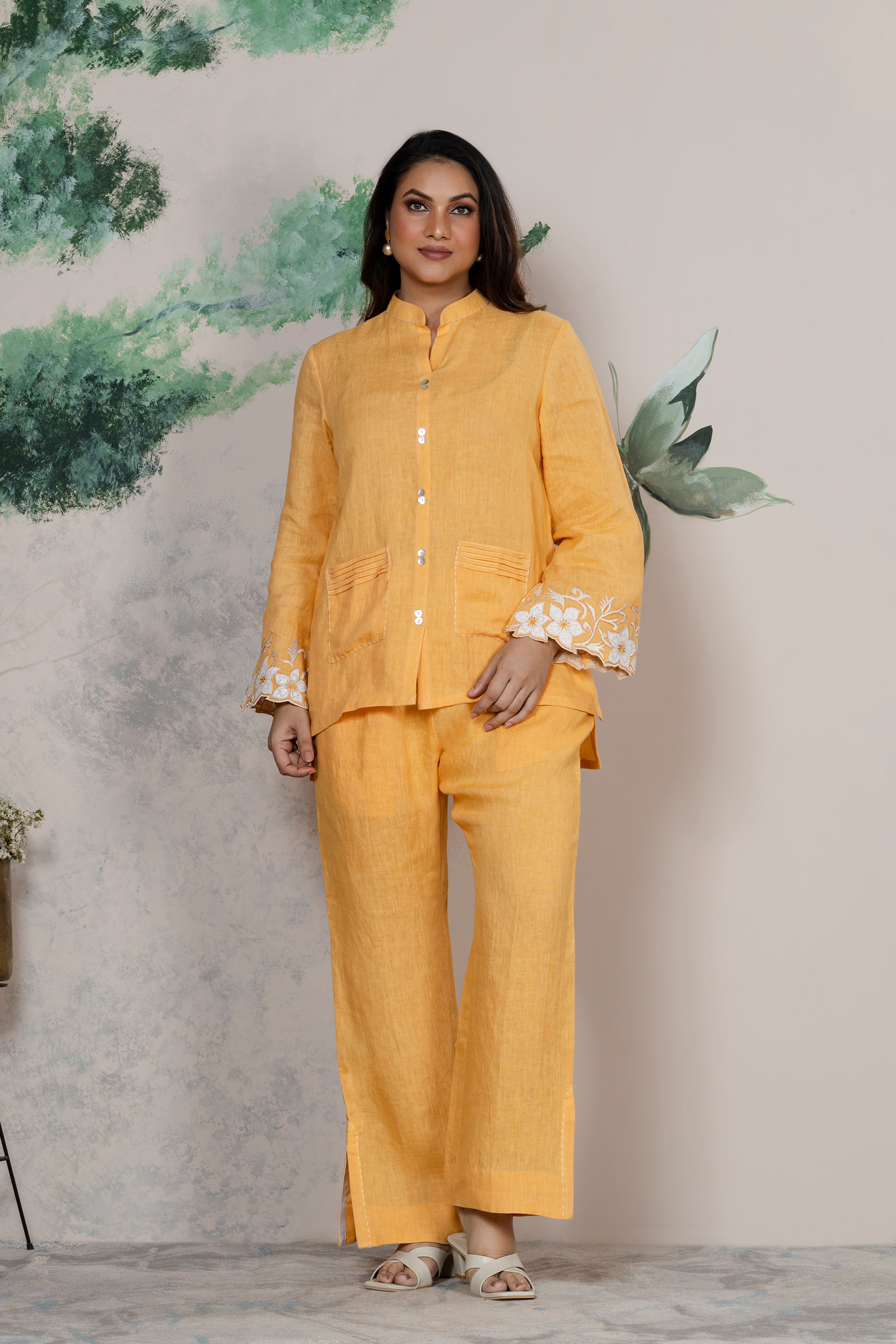 Apricot Linen Coord Set