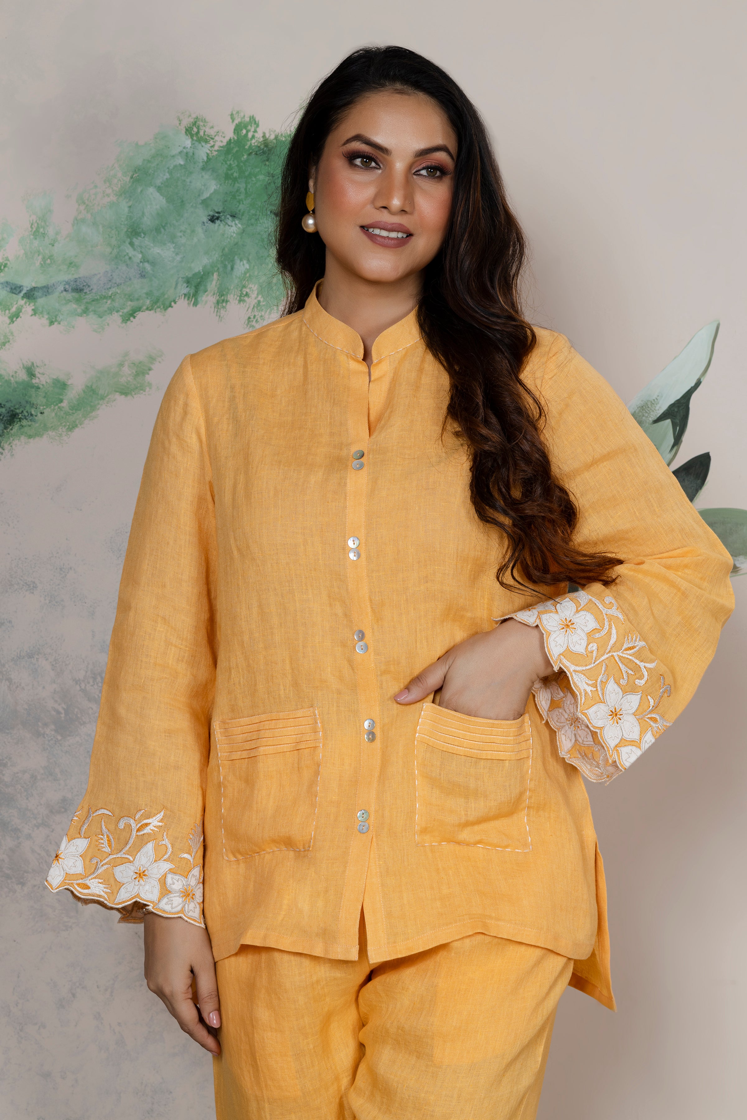 Apricot Linen Coord Set