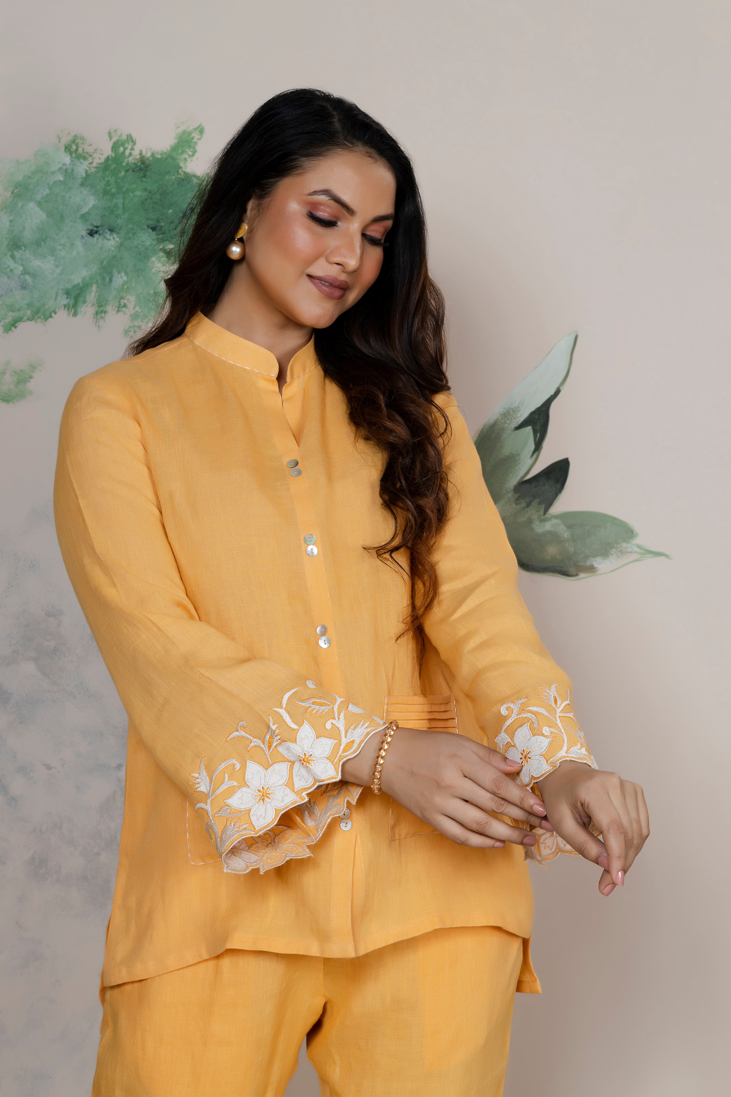 Apricot Linen Coord Set