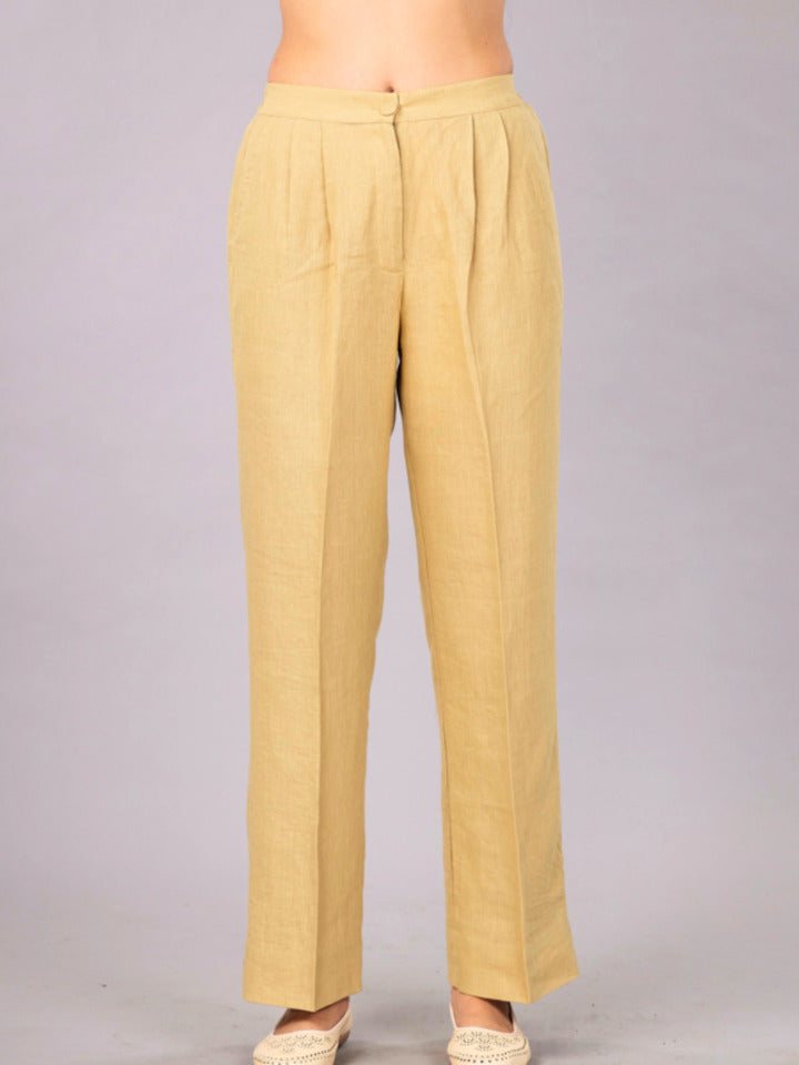 Biscoff Linen Pleated Pants